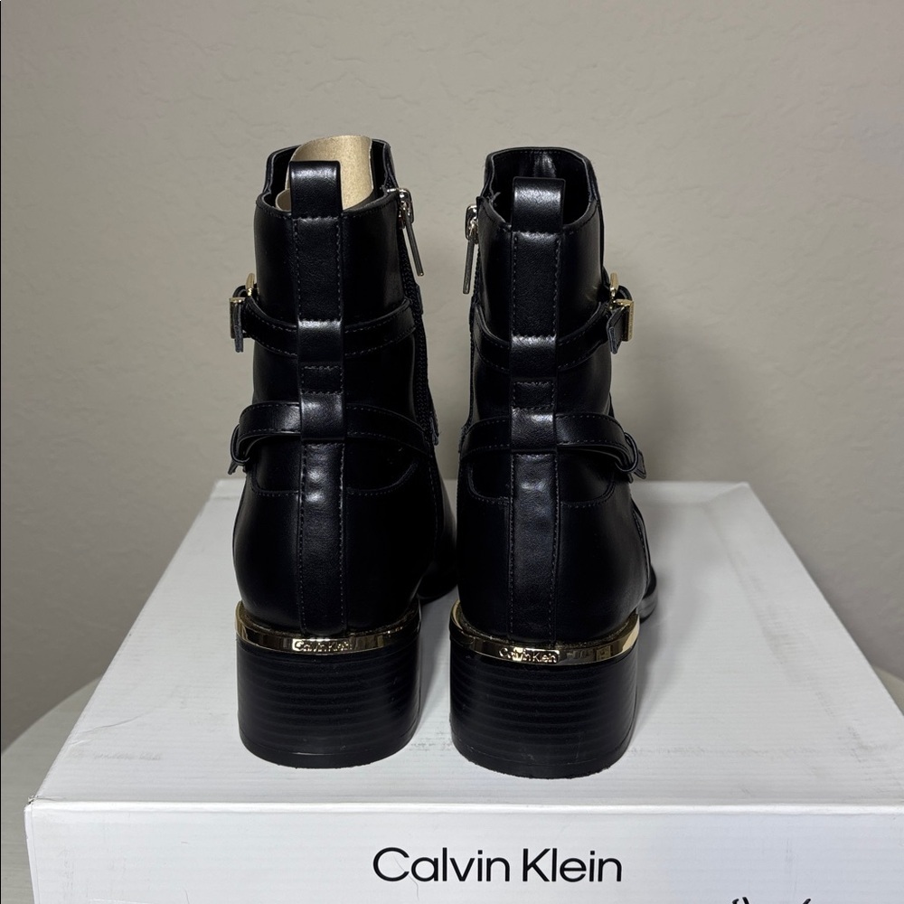 Calvin Klein Jasen Black Ankle Booties. Size 7.5 - Picture 5 of 11